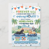 Invitation Forever Wild Animaux Pool Fête Anniversaire (Devant)