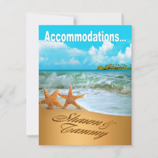 Invitation Forfaits de mariage à la plage pour couples étoile (Devant)