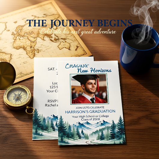 Invitation Forge Your Own Path Adventure Grad Party