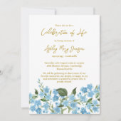 Invitation Forget me not Celebration of Life Funeral (Devant)