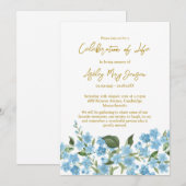 Invitation Forget me not Celebration of Life Funeral (Devant / Derrière)