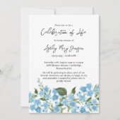 Invitation Forget me not Celebration of Life Funeral (Devant)