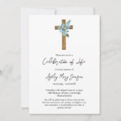 Invitation Forget me not Cross Celebration of Life Funeral (Devant)