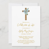 Invitation Forget me not Cross Celebration of Life Funeral (Devant)