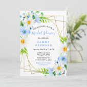 Invitation Forget Me Nots and Daisies Bridal Shower (Debout devant)