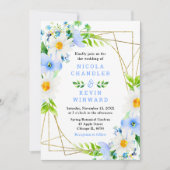 Invitation Forget Me Nots and Daisies Wedding (Devant)