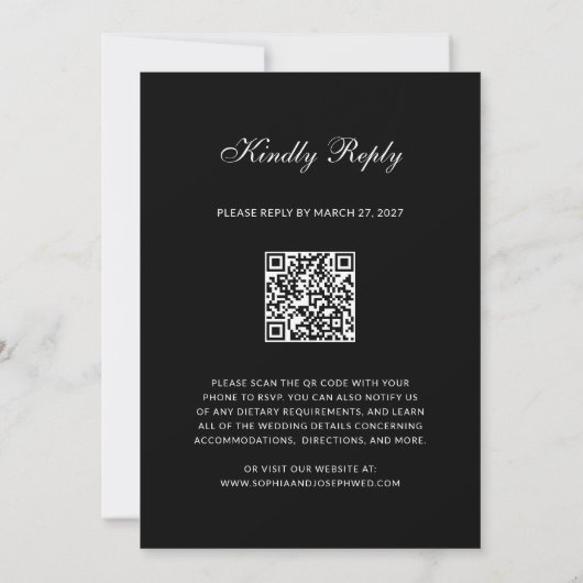Invitation Formal and Classic | QR Code RSVP Black Wedding (Dos)
