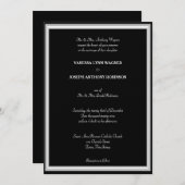 Invitation Formal Black White Monogram  (Devant / Derrière)
