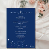 Invitation Formal Celestial Elegant Wedding Navy Blue