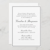 Invitation Formal Classic Border Script Mariage élégant (Devant / Derrière)