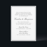 Invitation Formal Classic Border Script Mariage élégant<br><div class="desc">Formal classique traditionnel Script élégant mariage invitation avec bordure étroite en noir</div>