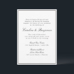 Invitation Formal Classic Border Script Mariage élégant<br><div class="desc">Formal classique traditionnel Script élégant mariage invitation avec bordure étroite en noir</div>