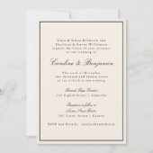 Invitation Formal Classic Bordure Script élégant Mariage ivoi (Devant)