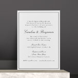 Invitation Formal Classic Bordure Script élégant Mariage RSVP<br><div class="desc">Formal classique traditionnel Script élégant mariage invitation avec bordure étroite en noir et en ligne RSVP détails</div>