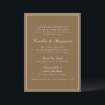 Invitation Formal Classic Chaud Script Brown Élégant Mariage<br><div class="desc">Une faire-part de mariage raffinée avec un arrière - plan brun chaleureux avec une typographie serif et script classique pour un look intemporel et sophistiqué. Une fine bordure blanche encadre le design, ajoutant une touche d'élégance. Parfait pour les mariages modernes, rustiques ou d'automne, cette invitation donne le ton d'une fête...</div>