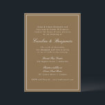 Invitation Formal Classic Chaud Script Brown Élégant Mariage<br><div class="desc">Une faire-part de mariage raffinée avec un arrière - plan brun chaleureux avec une typographie serif et script classique pour un look intemporel et sophistiqué. Une fine bordure blanche encadre le design, ajoutant une touche d'élégance. Parfait pour les mariages modernes, rustiques ou d'automne, cette invitation donne le ton d'une fête...</div>