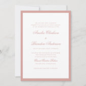 Invitation Formal Classic Dusty Rose Border Script Wedding (Devant)