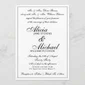 Invitation Formal classic traditional vintage white wedding (Devant)