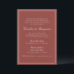 Invitation Formal classique rouille rouge Script élégant mari<br><div class="desc">Un faire-part de mariage intemporel avec un riche arrière - plan rouge rouille avec une typographie classique serif et script pour un look raffiné et sophistiqué. Une fine bordure blanche apporte une touche d'élégance, ce qui en fait un endroit parfait pour les mariages modernes, rustiques ou d'automne. Idéal pour les...</div>