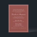 Invitation Formal classique rouille rouge Script élégant mari<br><div class="desc">Un faire-part de mariage intemporel avec un riche arrière - plan rouge rouille avec une typographie classique serif et script pour un look raffiné et sophistiqué. Une fine bordure blanche apporte une touche d'élégance, ce qui en fait un endroit parfait pour les mariages modernes, rustiques ou d'automne. Idéal pour les...</div>