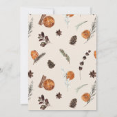 Invitation Formal Elégant Boho Verdure Citrus Mariage d'hiver (Dos)