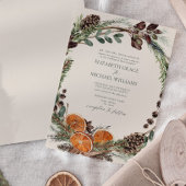 Invitation Formal Elégant Citrus Boho Verdure Mariage d'hiver