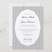 Invitation Formal Elegant Classic Black Stripes Wedding (Devant)