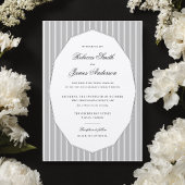Invitation Formal Elegant Classic Black Stripes Wedding
