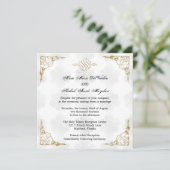 Invitation Formal Elegant Gold Accent Floral Maria (Debout devant)