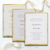 Invitation Formal Elevated Golden Ecru Modern Classic Wedding