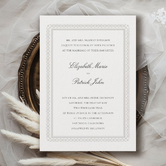 Invitation Formal Elevated Lys Ivory Modern Classic Wedding