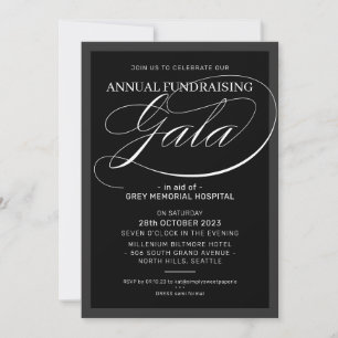 Invitation FORMAL GALA élégant événement faste noir blanc