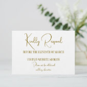 Invitation Formal Gold Black Tie Wedding Information  (Debout devant)
