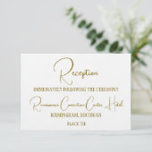 Invitation Formal Gold Black Tie Wedding Reception  (Debout devant)