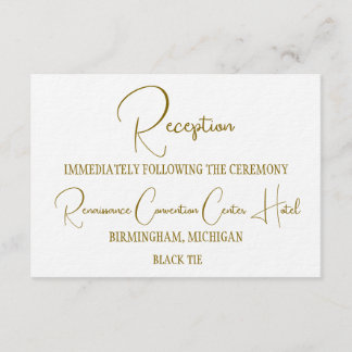 Invitation Formal Gold Black Tie Wedding Reception 