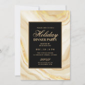 Invitation Formal Gold Glam FAUX Marble Holiday Dinner (Devant)