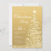 Invitation Formal Gold Winter Christmas Tree Holiday Party (Devant)