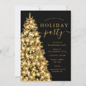 Invitation Formal Gold Xmas Tree Corporate Holiday Party (Devant)