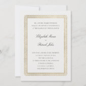 Invitation Formal Golden Lys Ivory Modern Classic Wedding (Devant)