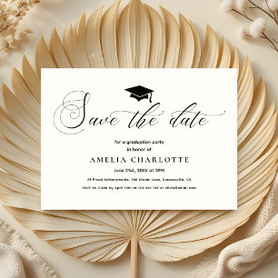 Invitation Formal Graduation Party Black White Enregistrer la