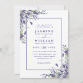 Invitation Formal Lavender Eucalyptus Budget QR Code Wedding (Devant)