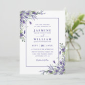 Invitation Formal Lavender Eucalyptus Budget QR Code Wedding (Debout devant)