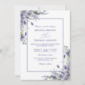 Invitation Formal Lavender Eucalyptus Budget QR Code Wedding (Devant)