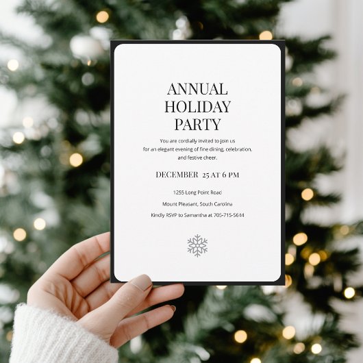 Invitation Formal Minimalist Annual Holiday Party