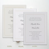 Invitation Formal Modern Classic Elevated Frame Pearl Wedding