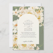 Invitation Formal Sage Green avec ivoire fleuri Jardin Mariag (Devant)