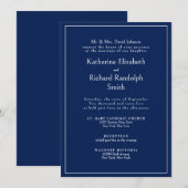 Invitation Formal Sapphire Blue Wedding Bride Parents (Devant / Derrière)