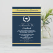 Invitation Formal Stripes Logo College University Graduation (Debout devant)