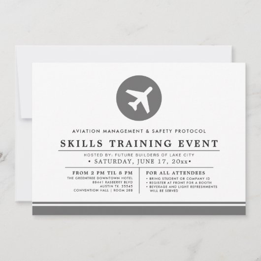 Invitation Formation minimale d'événement d'Aviaonics (Devant)