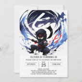 Invitation Formation moderne Ninja Anniversaire (Devant)